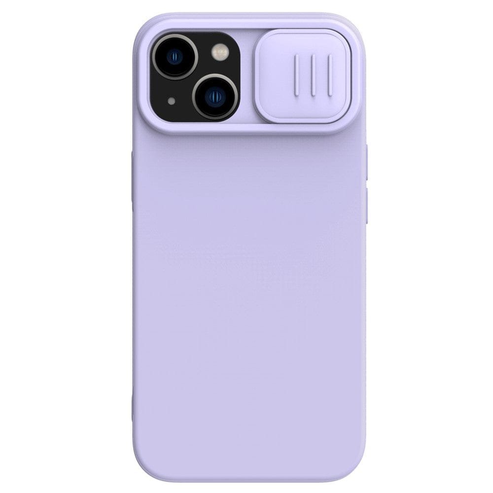 NILLKIN Silicone Case for iPhone 14 Plus Slide Camera Protection Drop-proof Phone Cover Purple iPhone 14 Plus by The Case Factory