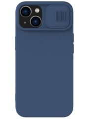 NILLKIN Silicone Case for iPhone 14 Plus Slide Camera Protection Drop-proof Phone Cover Blue iPhone 14 Plus by The Case Factory