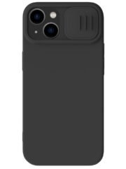 NILLKIN Silicone Case for iPhone 14 Plus Slide Camera Protection Drop-proof Phone Cover Black iPhone 14 Plus by The Case Factory