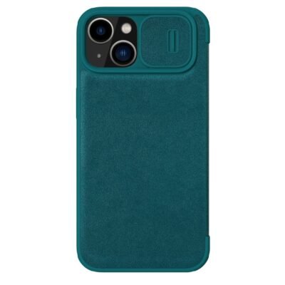 NILLKIN Qin Pro Series for iPhone 14 / iPhone 13 Full Protection Case with Sliding Lens Cover PU Leather Phone Cover with Card Holder by The Case Factory