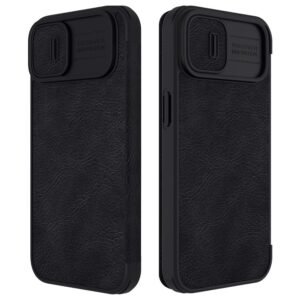 NILLKIN Qin Pro Series for iPhone 14 Plus Ultra Slim Dirt-proof Case with Sliding Lens Protection Cover and Card Slots Black iPhone 14 Plus by The Case Factory