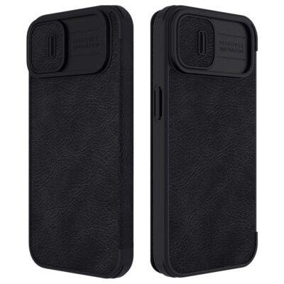 NILLKIN Qin Pro Series for iPhone 14 Plus Ultra Slim Dirt-proof Case with Sliding Lens Protection Cover and Card Slots Black iPhone 14 Plus by The Case Factory