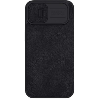 NILLKIN Qin Pro Series for iPhone 14 Plus Ultra Slim Dirt-proof Case with Sliding Lens Protection Cover and Card Slots by The Case Factory