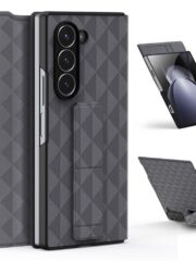 DUX DUCIS Fitt Series for Samsung Galaxy Z Fold6 Case Leather Phone Cover with Card Slot Kickstand Grey Samsung Galaxy Z Fold6 by The Case Factory