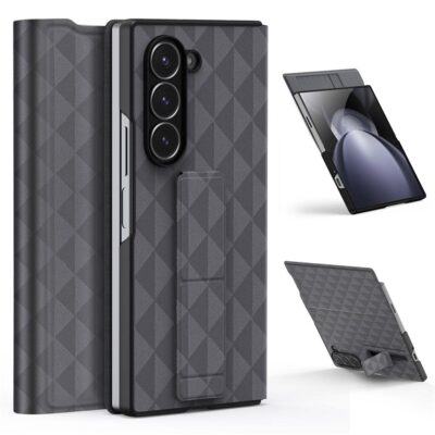 DUX DUCIS Fitt Series for Samsung Galaxy Z Fold6 Case Leather Phone Cover with Card Slot Kickstand Grey Samsung Galaxy Z Fold6 by The Case Factory