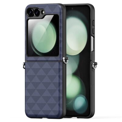 DUX DUCIS Fitt Series for Samsung Galaxy Z Flip7 FE / Z Flip6 Case Rhombus Leather Phone Cover by The Case Factory