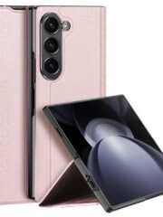 DUX DUCIS Bril Series For Samsung Galaxy Z Fold6 Magnetic Case Leather Phone Cover with Stand Pink Samsung Galaxy Z Fold6 by The Case Factory