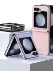 DUX DUCIS Bril Series For Samsung Galaxy Z Flip7 FE / Z Flip6 Magnetic Case Leather Phone Cover with Stand by The Case Factory