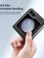 DUX DUCIS Bril Series For Samsung Galaxy Z Flip7 FE / Z Flip6 Magnetic Case Leather Phone Cover with Stand by The Case Factory