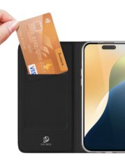 DUX DUCIS Skin Pro Series For iPhone 16 Plus Case Card Slot Stand Leather Phone Cover by The Case Factory