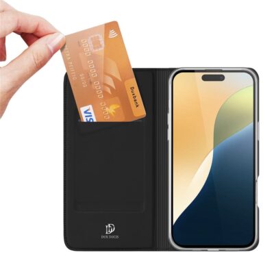 DUX DUCIS Skin Pro Series For iPhone 16 Plus Case Card Slot Stand Leather Phone Cover by The Case Factory