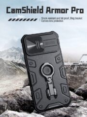 NILLKIN CamShield Armor Pro Kickstand Case for iPhone 14 Pro Max Tire Texture Drop-proof Phone Cover with Slide Lens Protection by The Case Factory