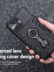 NILLKIN CamShield Armor Pro Kickstand Case for iPhone 14 Pro Max Tire Texture Drop-proof Phone Cover with Slide Lens Protection by The Case Factory