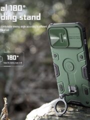 NILLKIN CamShield Armor Pro Kickstand Case for iPhone 14 Pro Max Tire Texture Drop-proof Phone Cover with Slide Lens Protection by The Case Factory