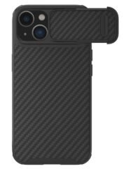 NILLKIN Carbon Fiber Case for iPhone 14 / iPhone 13 Shockproof Phone Cover with Slide Camera Protection As Shown by The Case Factory