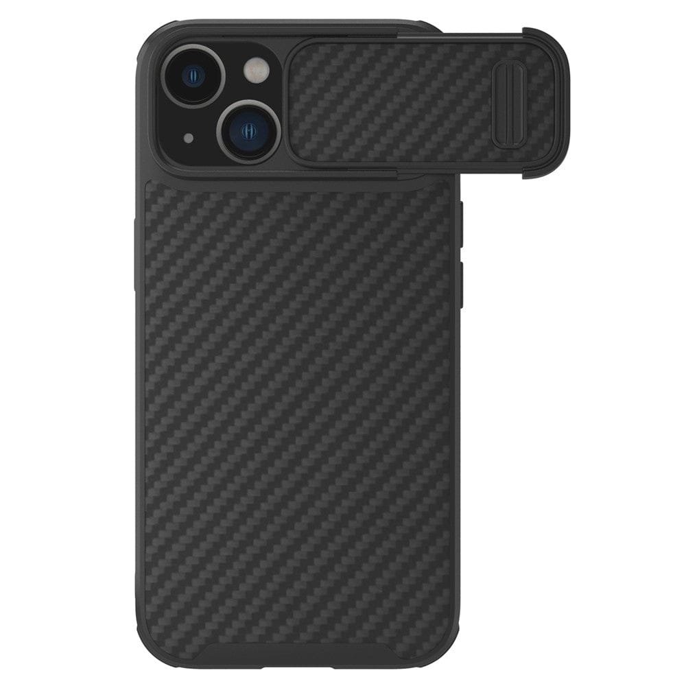 NILLKIN Carbon Fiber Case for iPhone 14 / iPhone 13 Shockproof Phone Cover with Slide Camera Protection As Shown by The Case Factory