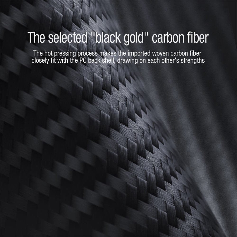 NILLKIN Carbon Fiber Case for iPhone 14 / iPhone 13 Shockproof Phone Cover with Slide Camera Protection by The Case Factory