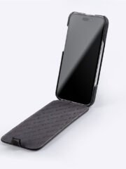 MELKCO For iPhone 16 Flip Case Genuine Cow Leather Vertical Phone Cover | Compatible with MagSafe by The Case Factory