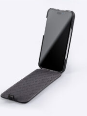 MELKCO For iPhone 16 Pro Flip Case Genuine Cow Leather Vertical Phone Cover | Compatible with MagSafe by The Case Factory