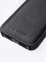 MELKCO For iPhone 16 Pro Flip Case Genuine Cow Leather Vertical Phone Cover | Compatible with MagSafe by The Case Factory