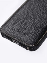 MELKCO For iPhone 16 Pro Max Flip Case Genuine Cow Leather Vertical Phone Cover | Compatible with MagSafe by The Case Factory