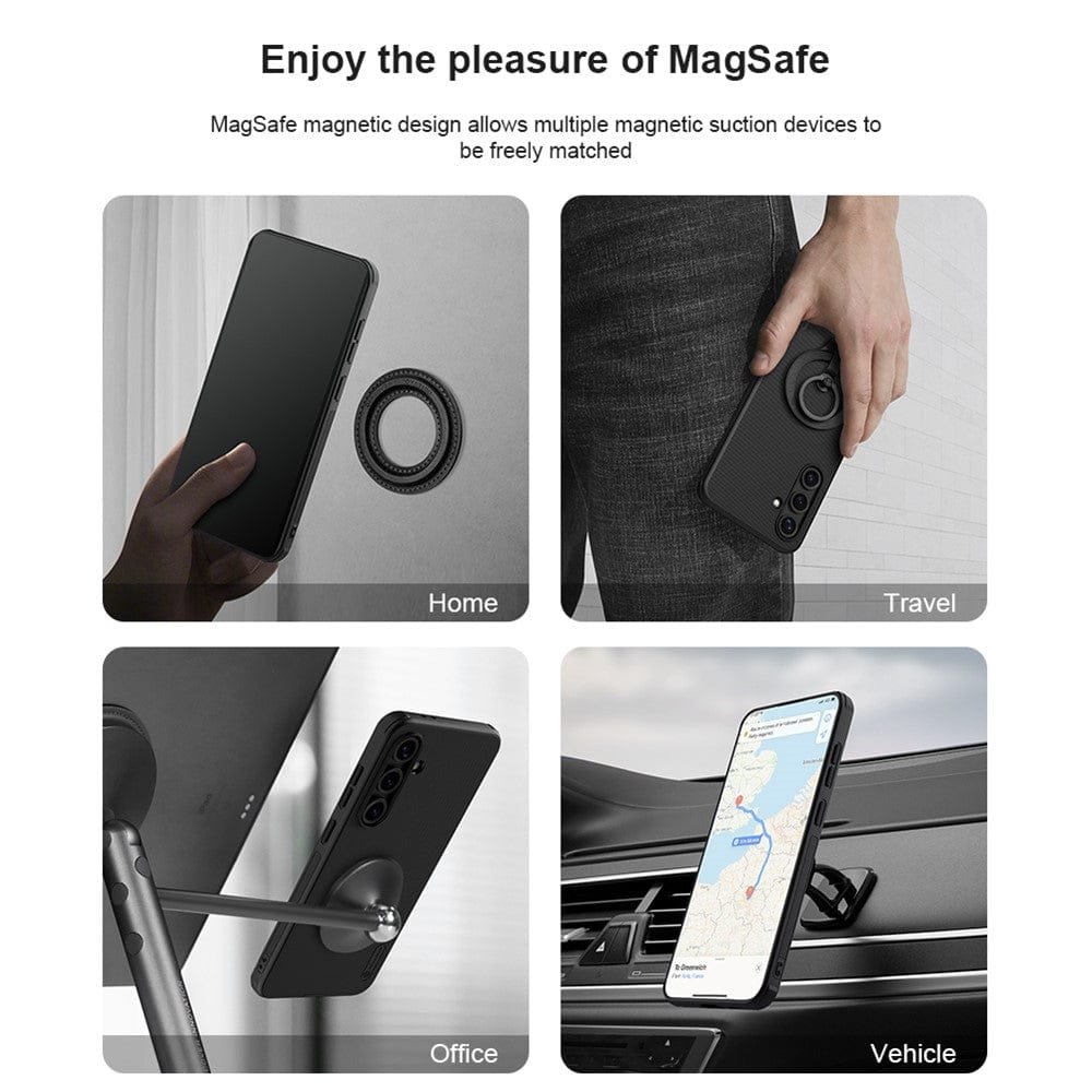 NILLKIN Super Frosted Shield Pro for Samsung Galaxy S24 FE Case Drop-Proof Shell Built-In Magnet Ring by The Case Factory