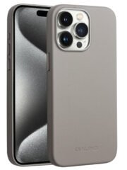 QIALINO For iPhone 15 Pro Max Case Silicone-PU Phone Cover | Compatible with MagSafe Grey iPhone 15 Pro Max by The Case Factory