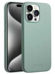 QIALINO For iPhone 15 Pro Max Case Silicone-PU Phone Cover | Compatible with MagSafe Green iPhone 15 Pro Max by The Case Factory