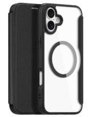 DUX DUCIS Skin X Pro for iPhone 16 Magnetic Case Card Slot Leather Flip Phone Cover Black iPhone 16 by The Case Factory