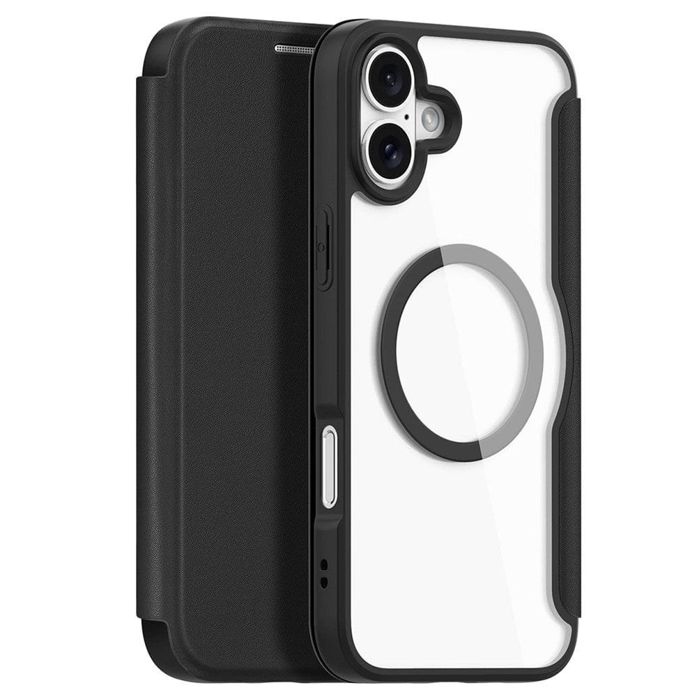 DUX DUCIS Skin X Pro for iPhone 16 Magnetic Case Card Slot Leather Flip Phone Cover Black iPhone 16 by The Case Factory