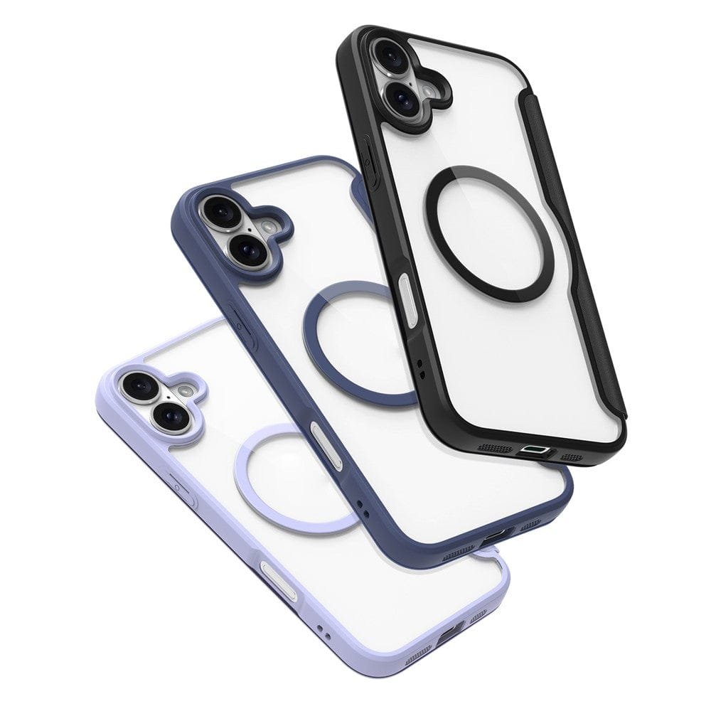 DUX DUCIS Skin X Pro for iPhone 16 Magnetic Case Card Slot Leather Flip Phone Cover by The Case Factory