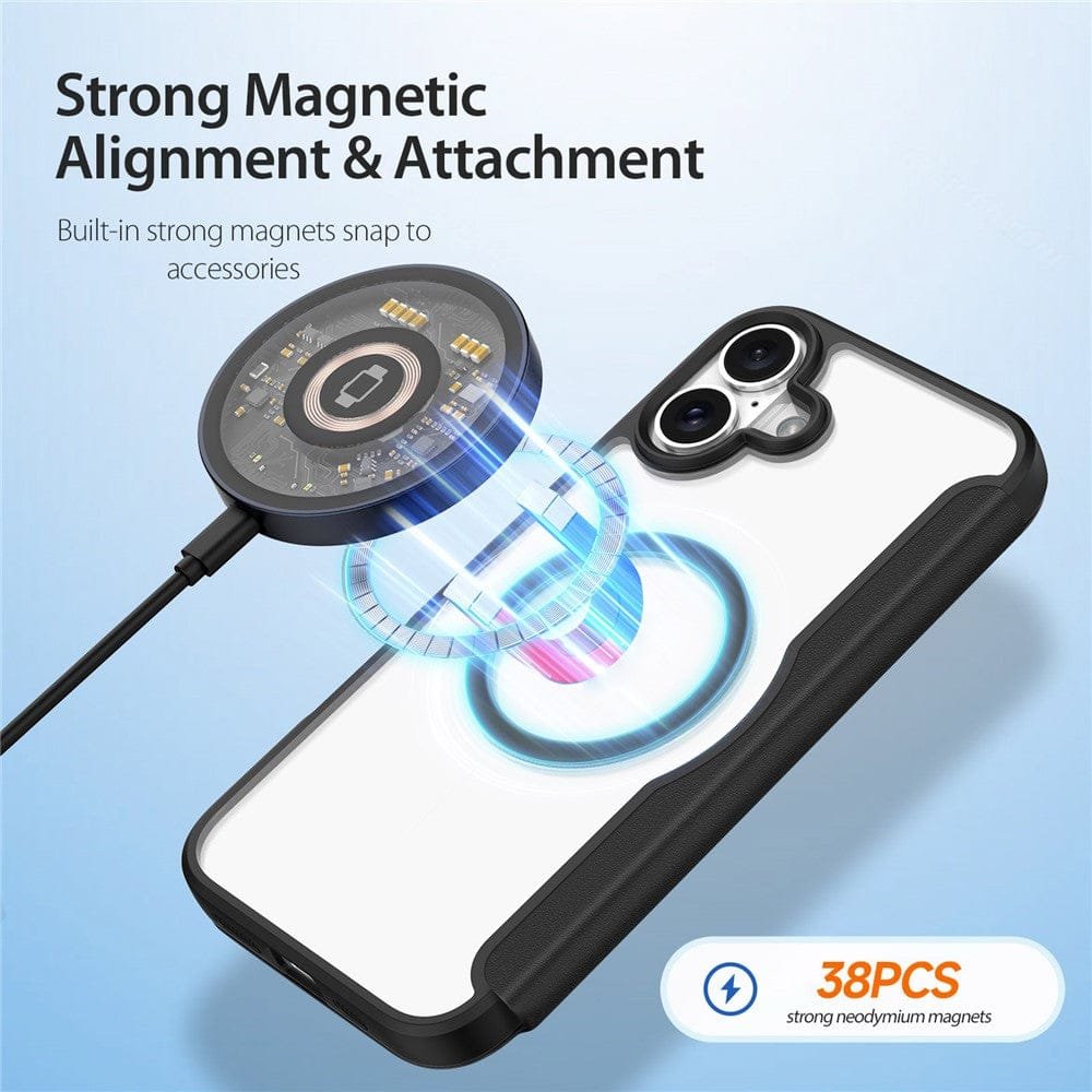 DUX DUCIS Skin X Pro for iPhone 16 Magnetic Case Card Slot Leather Flip Phone Cover by The Case Factory