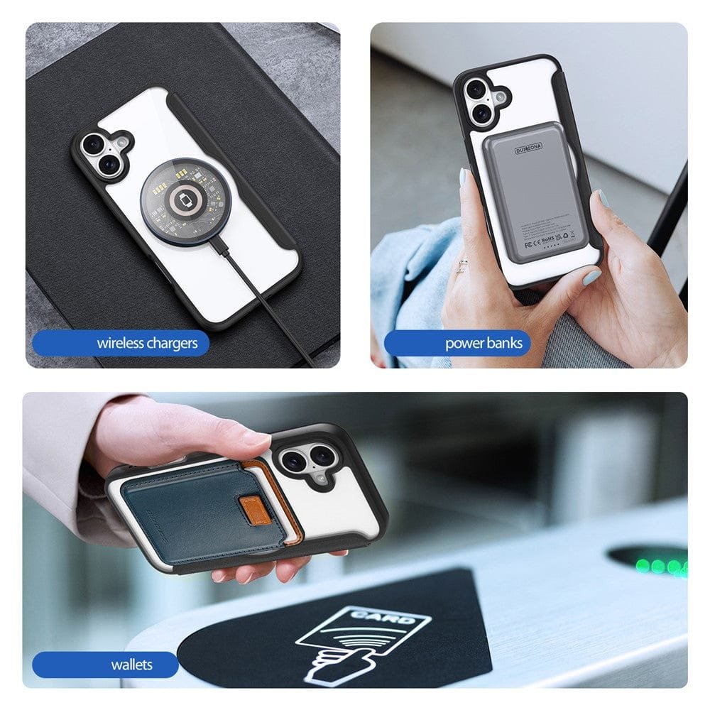 DUX DUCIS Skin X Pro for iPhone 16 Magnetic Case Card Slot Leather Flip Phone Cover by The Case Factory