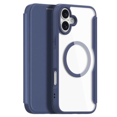DUX DUCIS Skin X Pro for iPhone 16 Plus Case Card Slot Leather Cover | Compatible with MagSafe Blue iPhone 16 Plus by The Case Factory