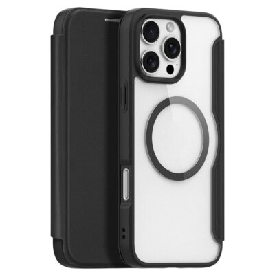 DUX DUCIS Skin X Pro for iPhone 16 Pro Leather Case Card Holder Phone Cover | Compatible with MagSafe Black iPhone 16 Pro by The Case Factory