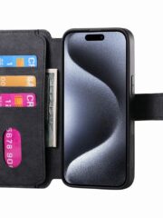 CASENEO MW-03 For iPhone 15 Pro Case Magnetic Detachable Wallet Leather Flip Phone Cover by The Case Factory