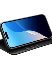 QIALINO For iPhone 16 Pro Max Case Card Holder Genuine Cow Leather Stand Phone Cover by The Case Factory