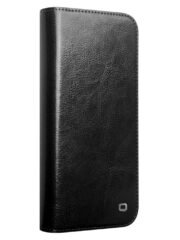 QIALINO For iPhone 16 Case Genuine Cow Leather Card Holder Stand Flip Phone Cover by The Case Factory