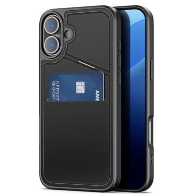 DUX DUCIS Rafi II Series for iPhone 16 Magnetic Case RFID Blocking Leather Phone Cover Black iPhone 16 by The Case Factory