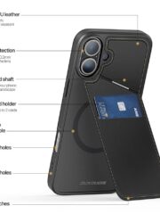 DUX DUCIS Rafi II Series for iPhone 16 Magnetic Case RFID Blocking Leather Phone Cover by The Case Factory
