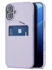 DUX DUCIS Rafi II Series for iPhone 16 Plus Magnetic Case Card Holder Leather Phone Cover Purple iPhone 16 Plus by The Case Factory