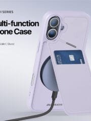 DUX DUCIS Rafi II Series for iPhone 16 Plus Magnetic Case Card Holder Leather Phone Cover by The Case Factory