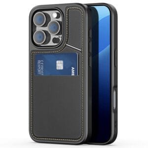 DUX DUCIS Rafi II Series for iPhone 16 Pro Magnetic Case Kickstand Card Slots Leather Phone Cover Black iPhone 16 Pro by The Case Factory