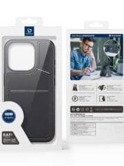 DUX DUCIS Rafi II Series for iPhone 16 Pro Magnetic Case Kickstand Card Slots Leather Phone Cover by The Case Factory