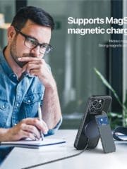 DUX DUCIS Rafi II Series for iPhone 16 Pro Magnetic Case Kickstand Card Slots Leather Phone Cover by The Case Factory