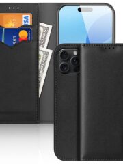 DUX DUCIS Hivo Series for iPhone 16 Pro Case Cowhide Leather Wallet Stand Flip Phone Cover Black iPhone 16 Pro by The Case Factory
