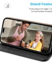 DUX DUCIS Hivo Series Phone Case for iPhone 14 Pro Full Protection Genuine Leather Folio Flip Wallet Cover Stand RFID Blocking Shell by The Case Factory