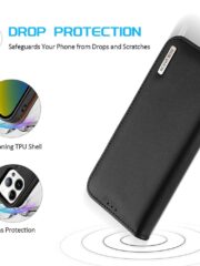 DUX DUCIS Hivo Series Phone Case for iPhone 14 Pro Full Protection Genuine Leather Folio Flip Wallet Cover Stand RFID Blocking Shell by The Case Factory