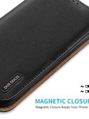 DUX DUCIS Hivo Series Phone Case for iPhone 14 Pro Full Protection Genuine Leather Folio Flip Wallet Cover Stand RFID Blocking Shell by The Case Factory