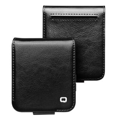 QIALINO For Samsung Galaxy Z Flip7 FE | Z Flip6 Case Genuine Leather Flip Phone Cover Black Samsung Galaxy Z Flip7 FE by The Case Factory